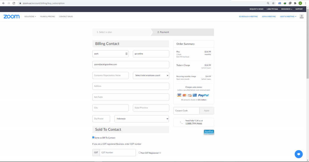 Cara Pembayaran Zoom Pro Tanpa Kartu Kredit Dan Paypal